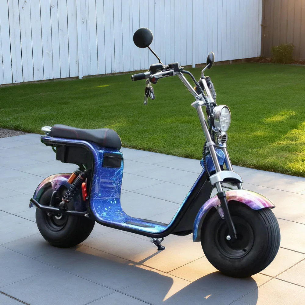 AKEZ Harley Electric Scooter 60V 1500W/2000W Brushless Motor, Dual Removable Lithium Battery,  Rear Storage Backrest Design Cruise at 25km/h - Unlock More Power (Details Inside)* - Image 4