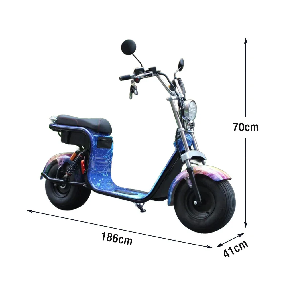 AKEZ Harley Electric Scooter 60V 1500W/2000W Brushless Motor, Dual Removable Lithium Battery,  Rear Storage Backrest Design Cruise at 25km/h - Unlock More Power (Details Inside)* - Image 5