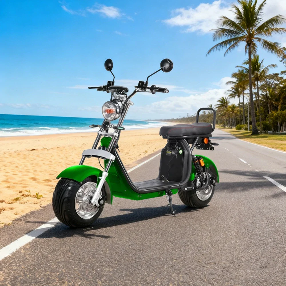AKEZ Harley Electric Scooter 60V 1500W/2000W Brushless Motor, Dual Removable Lithium Battery, 10-inch Aluminium Rims Cruise at 25km/h - Unlock More Power (Details Inside)* - Image 2