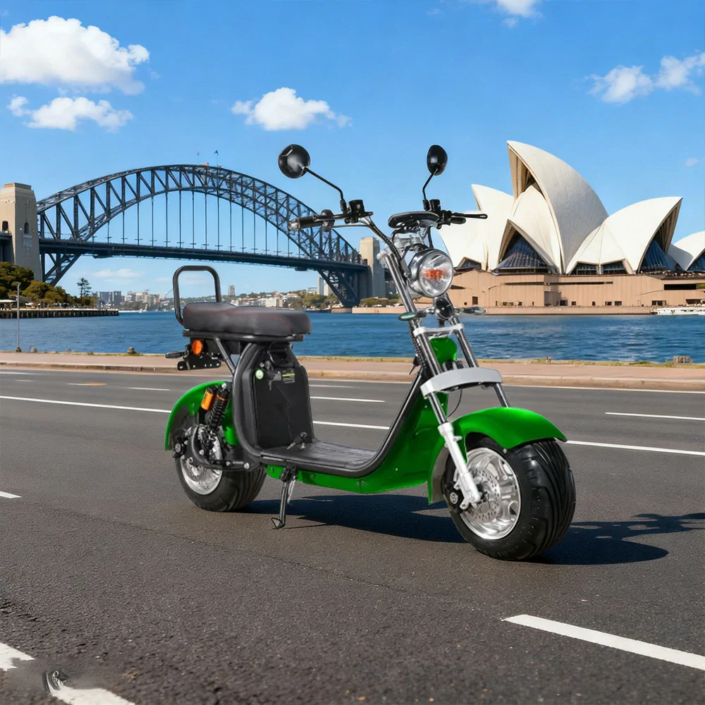 AKEZ Harley Electric Scooter 60V 1500W/2000W Brushless Motor, Dual Removable Lithium Battery, 10-inch Aluminium Rims Cruise at 25km/h - Unlock More Power (Details Inside)* - Image 4