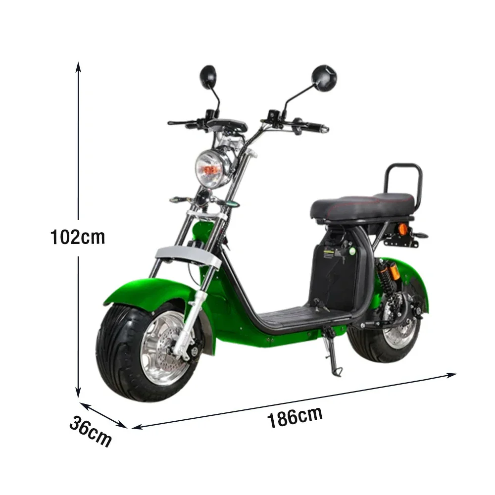 AKEZ Harley Electric Scooter 60V 1500W/2000W Brushless Motor, Dual Removable Lithium Battery, 10-inch Aluminium Rims Cruise at 25km/h - Unlock More Power (Details Inside)* - Image 5