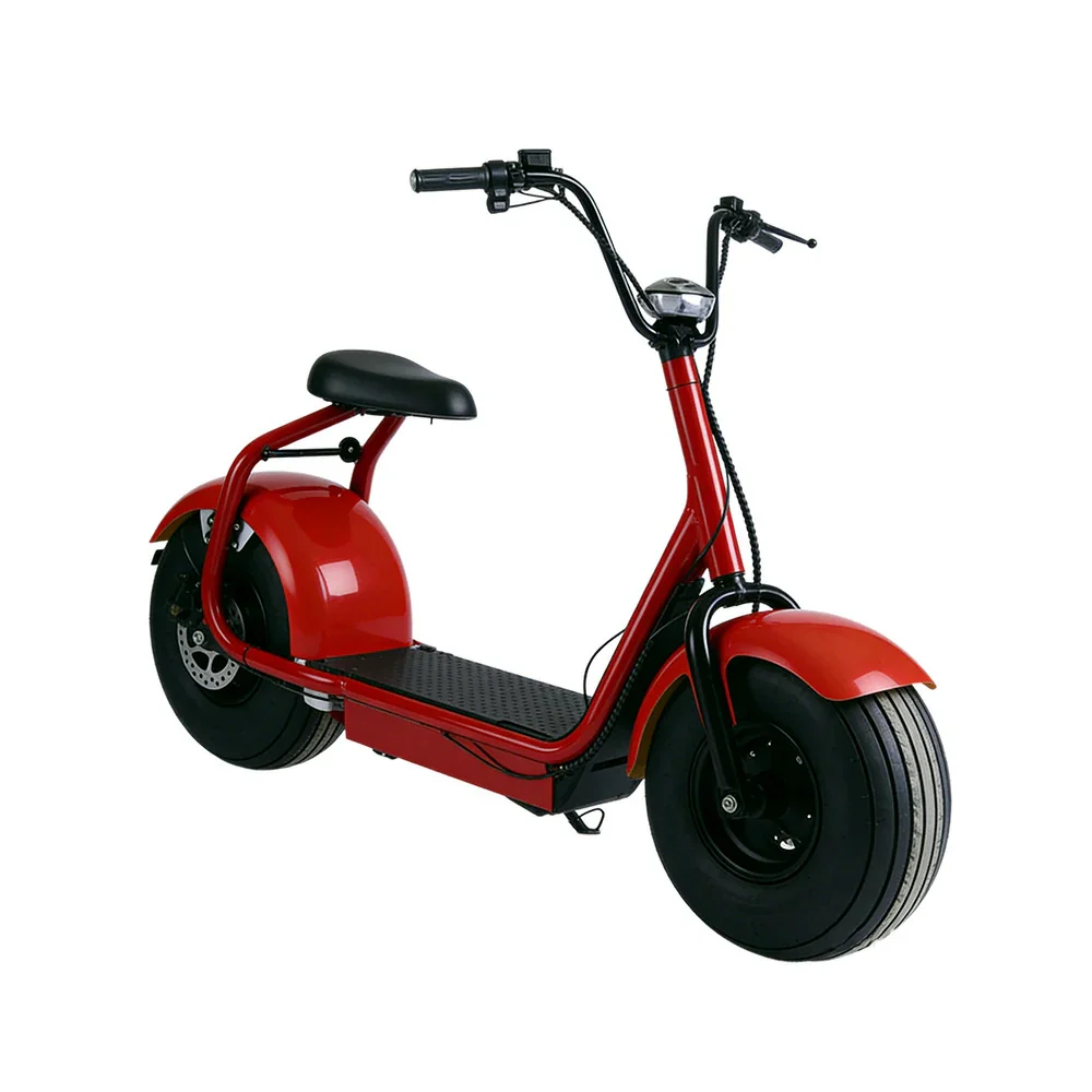 AKEZ Harley Electric Bike 60V 20A 1500W Brushless Motor, Lithium Battery, 8-inch Vacuum Tyres, Molded Footboard, Hydraulic Brake - Red Cruise at 25km/h - Unlock More Power (Details Inside)*
