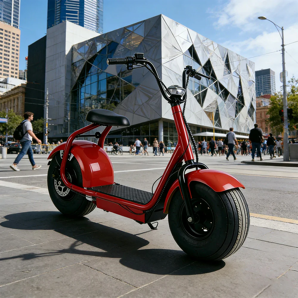 AKEZ Harley Electric Bike 60V 20A 1500W Brushless Motor, Lithium Battery, 8-inch Vacuum Tyres, Molded Footboard, Hydraulic Brake - Red Cruise at 25km/h - Unlock More Power (Details Inside)* - Image 4