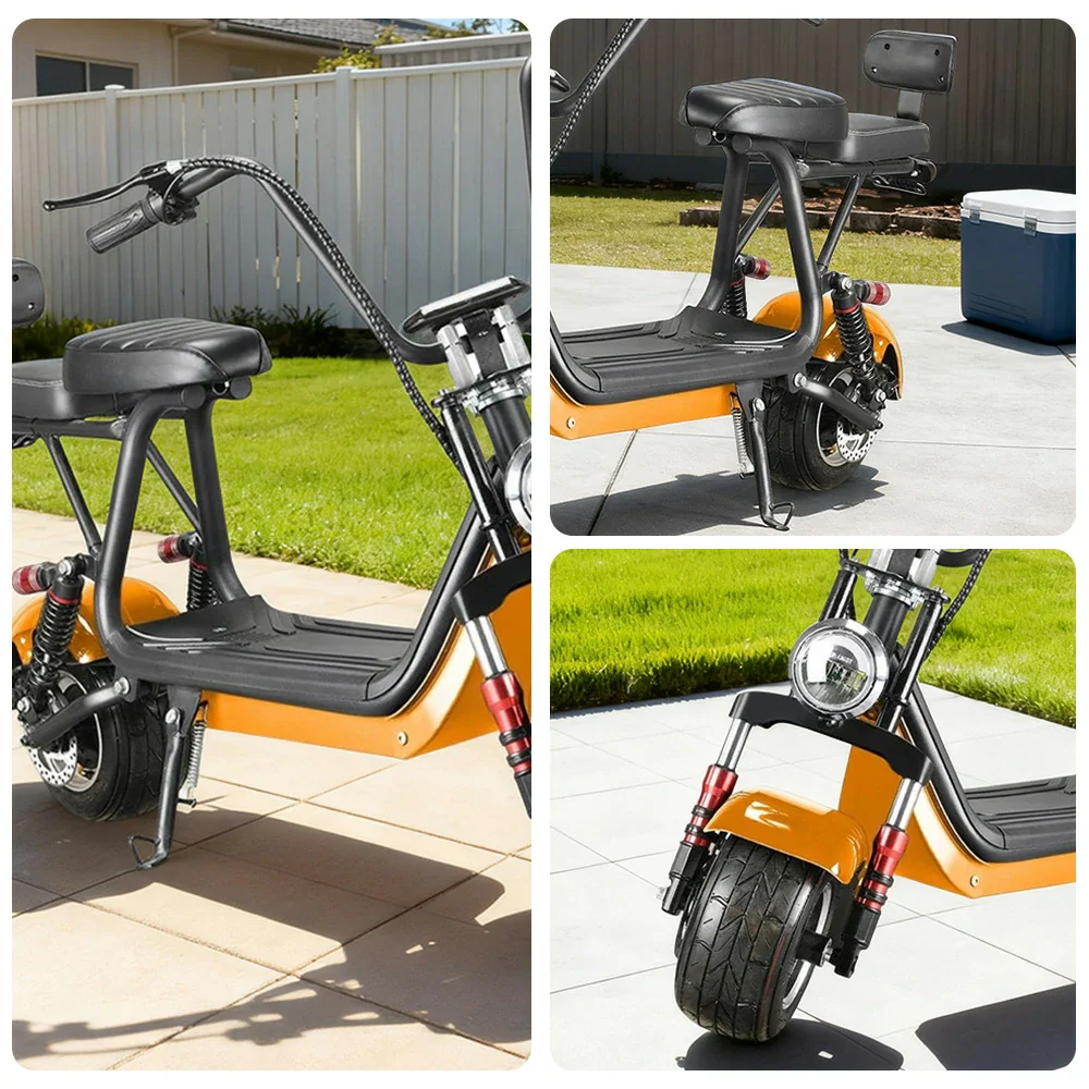 AKEZ Harley Electric Bike 60V 800W, Removable Lithium Battery, Dual Suspension, LED Lights, 6-inch Tyres Cruise at 25km/h - Unlock More Power (Details Inside)* - Image 3