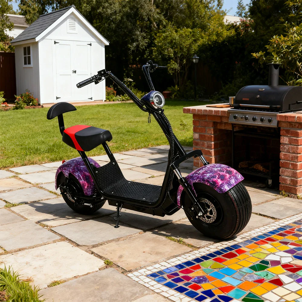 AKEZ Harley Electric Scooter 60V 1500W/2000W Brushless Motor, Lithium Battery, Dual Suspension & Rear Backrest Cruise at 25km/h - Unlock More Power (Details Inside)* - Image 4