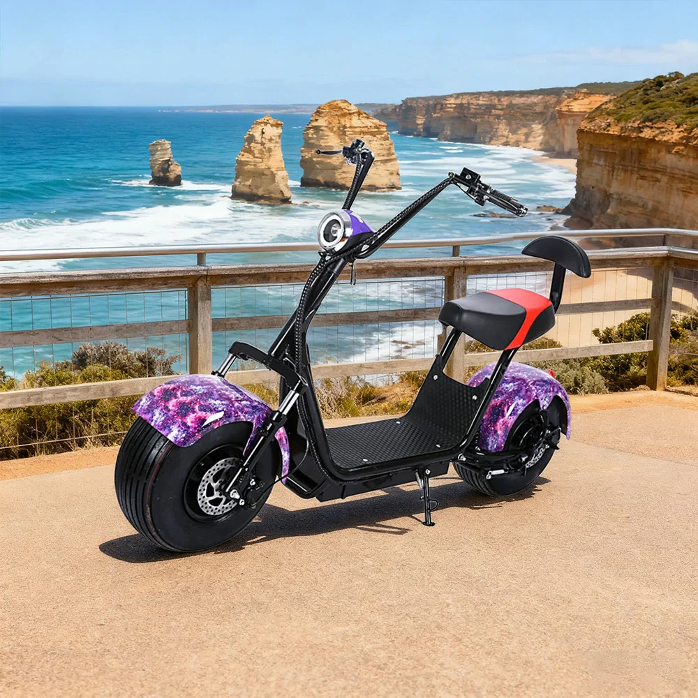 AKEZ Harley Electric Scooter 60V 1500W/2000W Brushless Motor, Lead-Acid Battery, Dual Suspension & Rear Backrest Cruise at 25km/h - Unlock More Power (Details Inside)* - Image 2