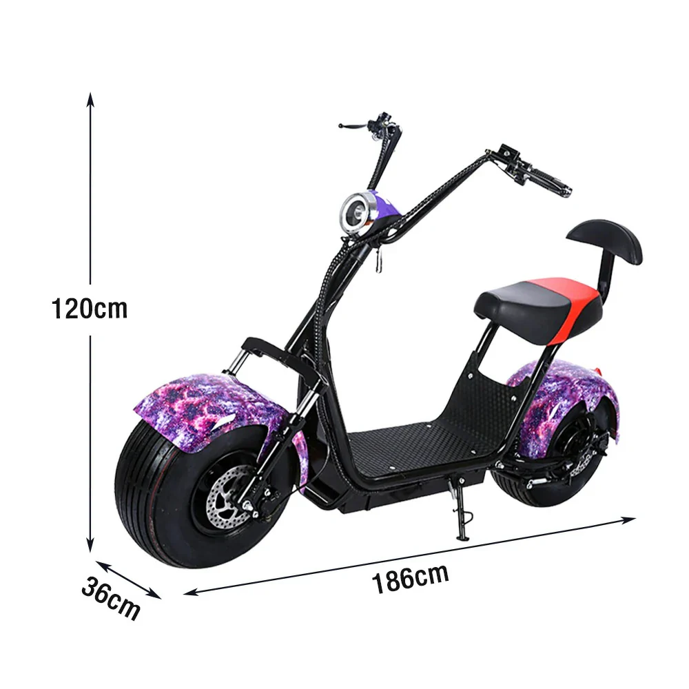 AKEZ Harley Electric Scooter 60V 1500W/2000W Brushless Motor, Lead-Acid Battery, Dual Suspension & Rear Backrest Cruise at 25km/h - Unlock More Power (Details Inside)* - Image 5