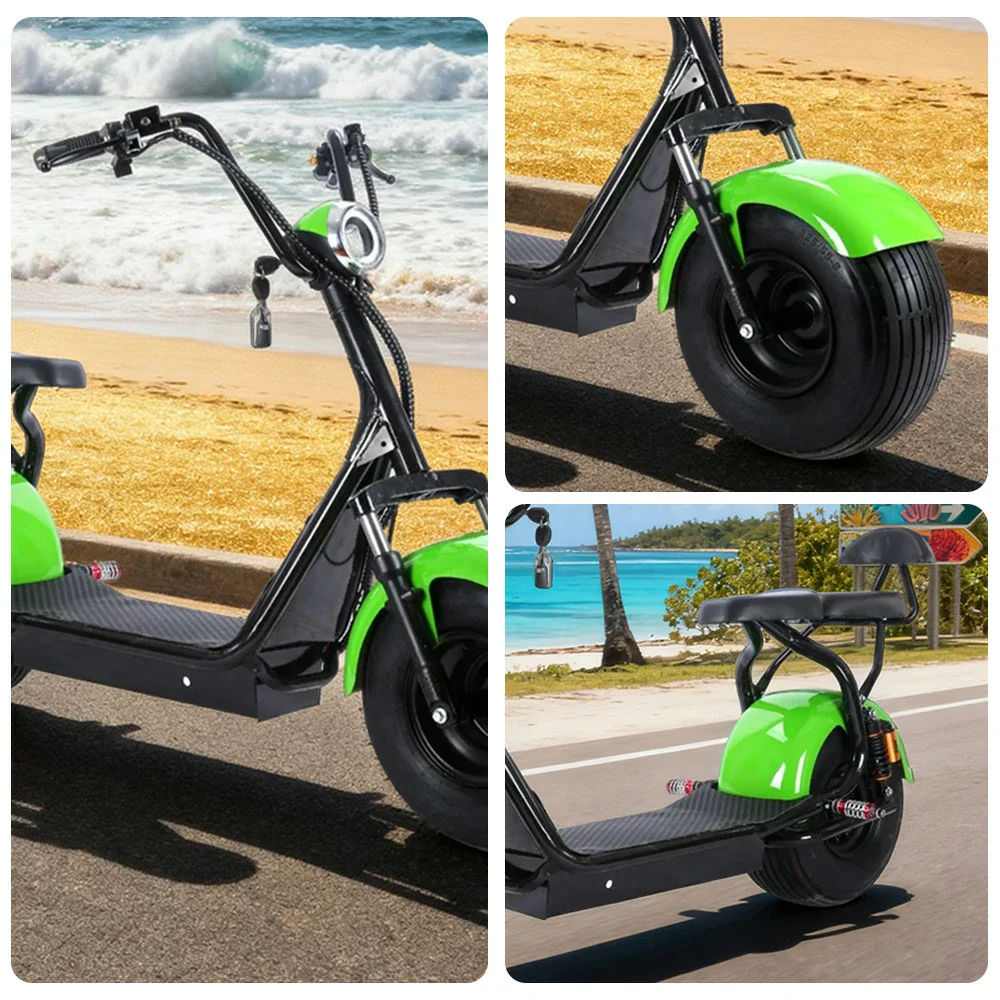 AKEZ Harley Electric Scooter 60V 1500W/2000W Brushless Motor, Lead-Acid Battery, LED Headlight, Rear Backrest, Dual Suspension Cruise at 25km/h - Unlock More Power (Details Inside)* - Image 3