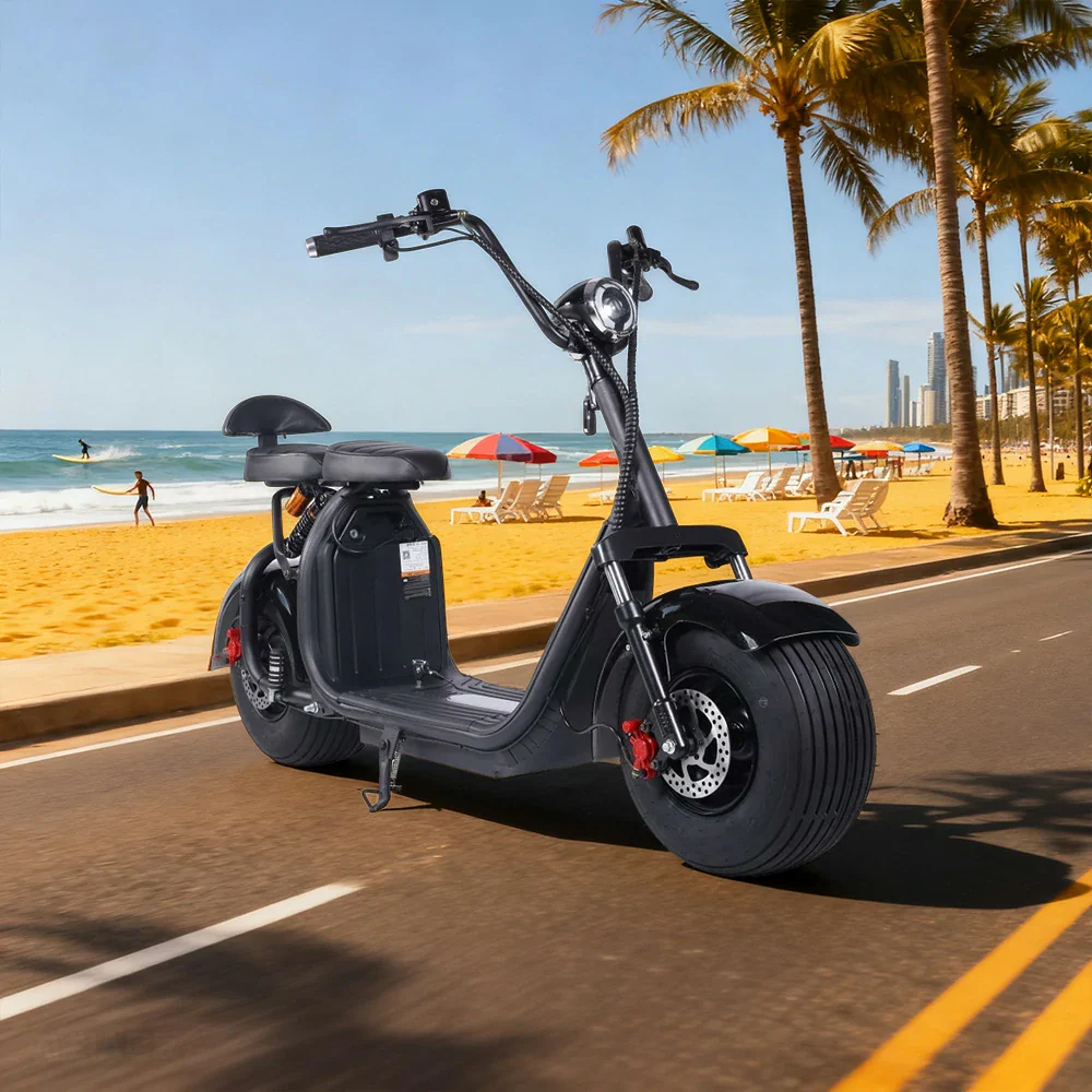 AKEZ Harley Electric Bike 60V 1500/2000W Brushless Motor, Removable Lithium Battery, 8-inch Tyres, Dual Suspension Wide Seat with Backrest Cruise at 25km/h - Unlock More Power (Details Inside)* - Image 4