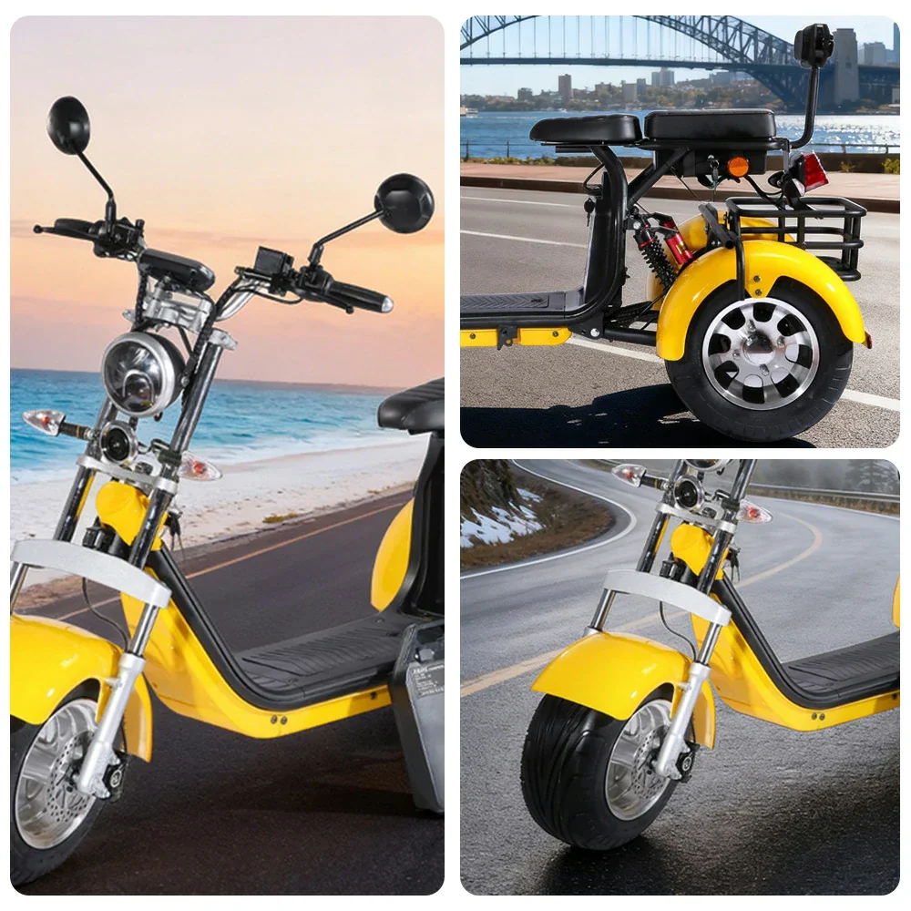 AKEZ Harley Electric Scooter 60V 1500W/2000W Brushless Motor, Removable Lithium Battery, 10-inch Vacuum Tyres, Dual Seat Design Cruise at 25km/h - Unlock More Power (Details Inside)* - Image 3