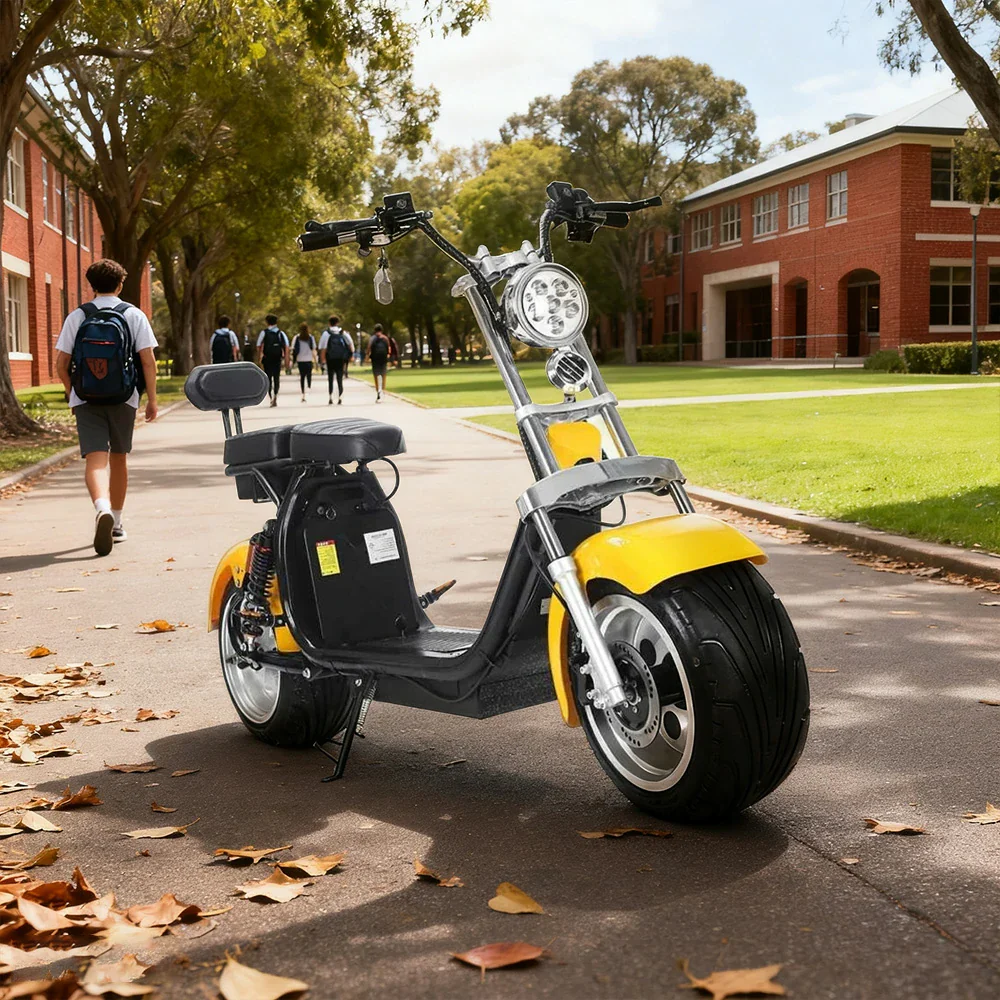 AKEZ Harley Electric Scooter 60V 1500W/2000W Brushless Motor, Removable Lithium Battery, LED Headlight, Taillight & Turn Signals Cruise at 25km/h - Unlock More Power (Details Inside)* - Image 4