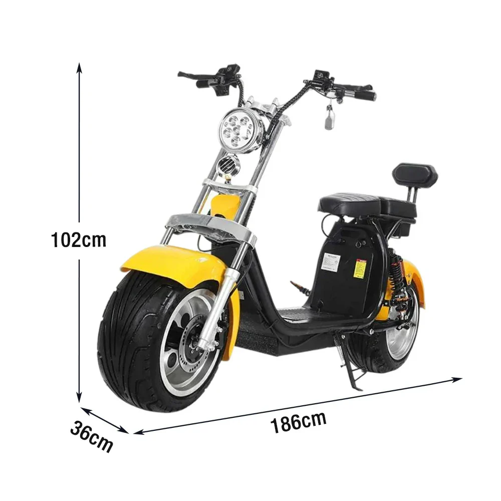 AKEZ Harley Electric Scooter 60V 1500W/2000W Brushless Motor, Removable Lithium Battery, LED Headlight, Taillight & Turn Signals Cruise at 25km/h - Unlock More Power (Details Inside)* - Image 5