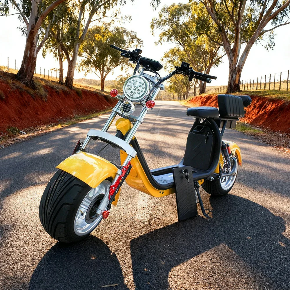 AKEZ Harley Electric Scooter 60V 1500W/2000W Brushless Motor, 12-inch Vacuum Tyres, LED Lighting & Waterproof Base Cruise at 25km/h - Unlock More Power (Details Inside)* - Image 2