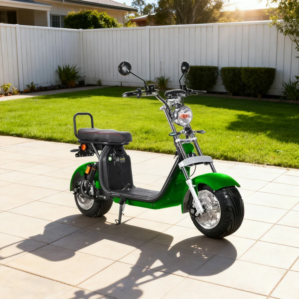 AKEZ Harley Electric Scooter 60V 12/20A 1500W/2000W Brushless Motor, Removable Lithium Battery, 10-inch Aluminium Rims - Green Cruise at 25km/h - Unlock More Power (Details Inside)* - Image 4