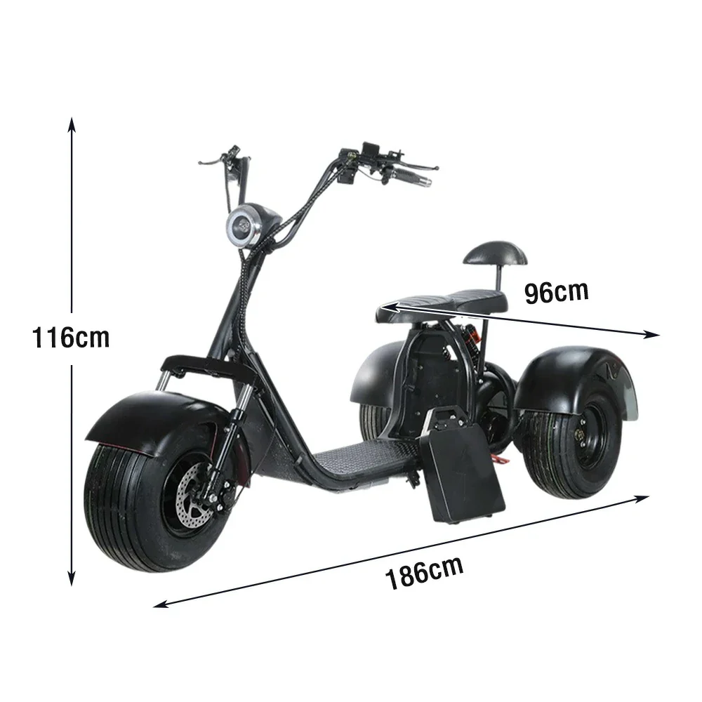 AKEZ Harley Electric Bike 60V 1500W/2000W Brushless Motor, 8-inch Vacuum Tyres, Dual Suspension System, Wide Seat with Backrest Cruise at 25km/h - Unlock More Power (Details Inside)* - Image 5