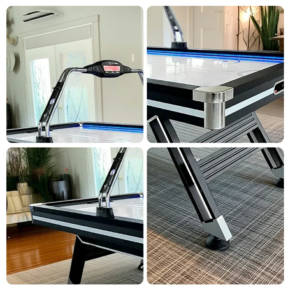 AIRMAX 7.5FT Air Hockey Table, LED Electronic Scoring System, Strong Support, Precise Ball Rebound, Durable Design - Black - Image 3