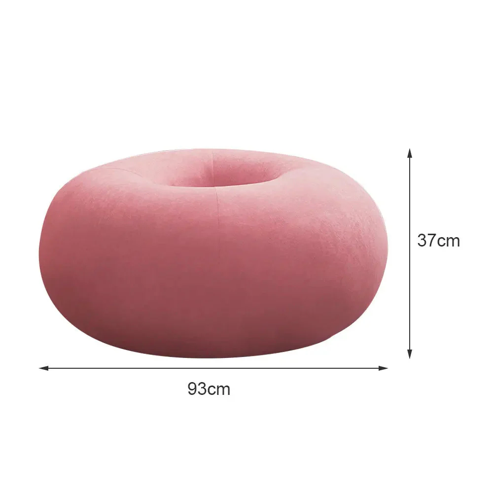 LIVARA Doughnut Lazy Sofa Velvet fabric Chair - Pink - Image 3