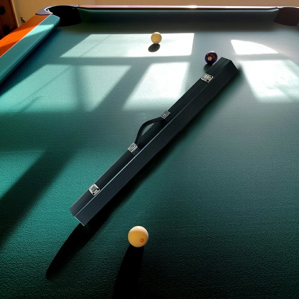 ARIX 2-Piece Cue Case 32", Hard Shell with Soft Padded Lining, Metal Clasps and Carry Handle - Black - Image 2
