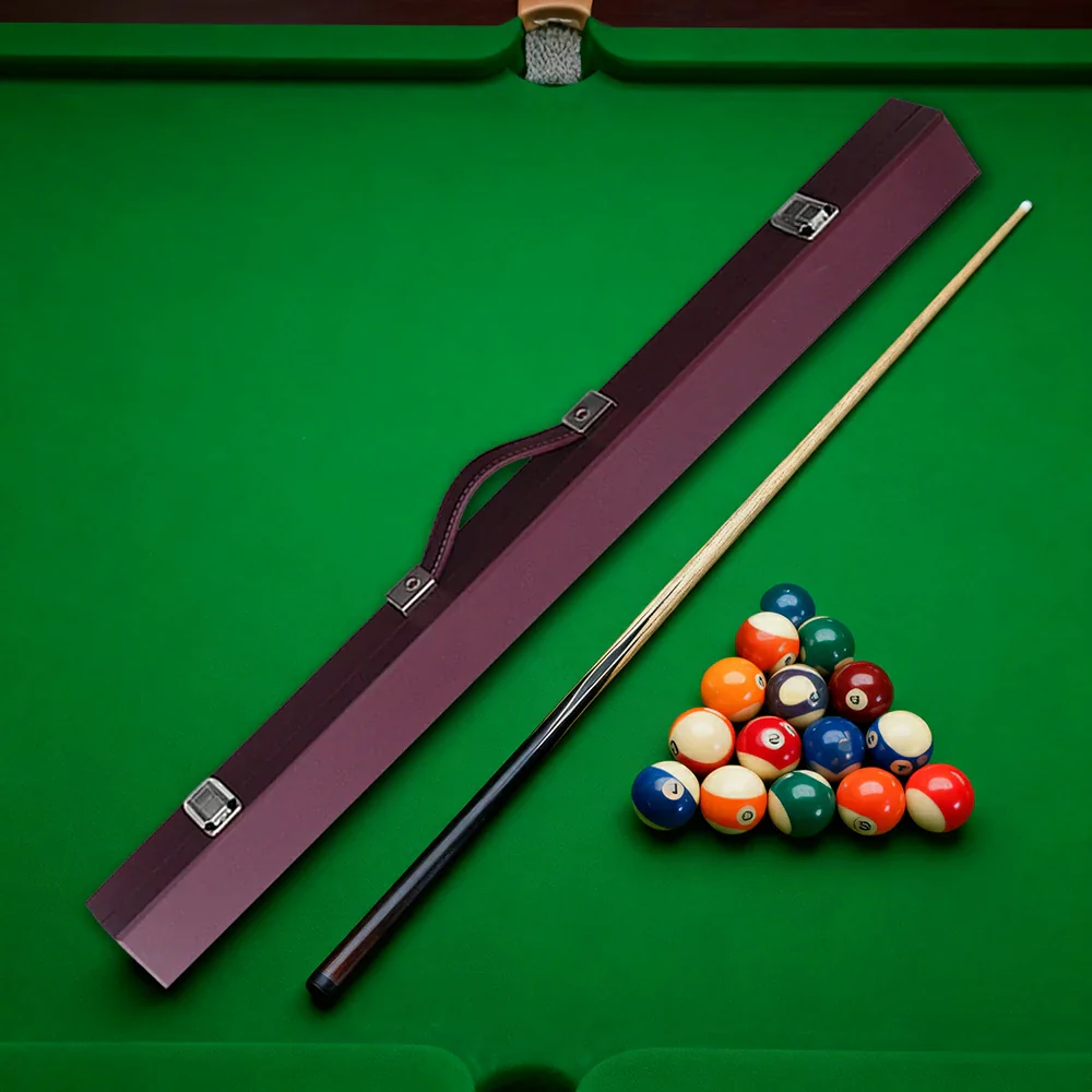 ARIX 2-Piece Cue Case 32", Hard Shell with Soft Padded Lining, Metal Clasps and Carry Handle - Burgundy - Image 2