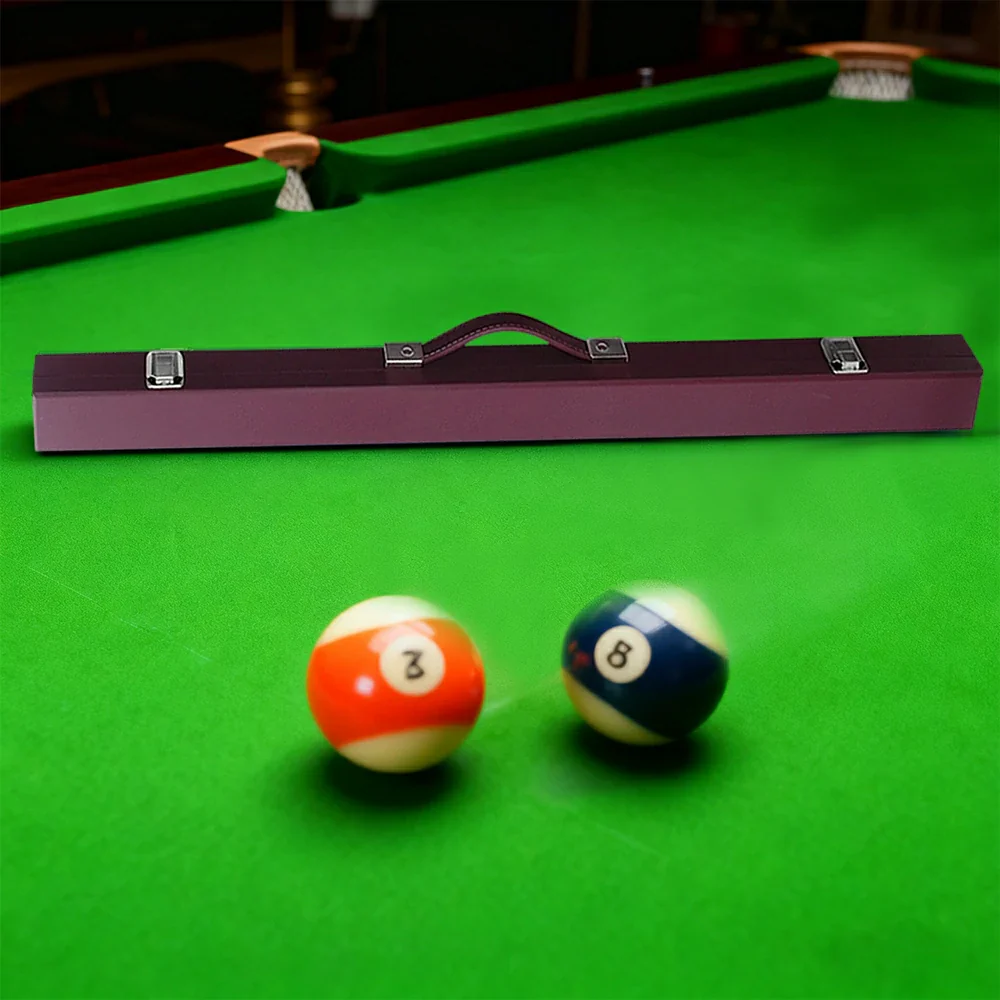 ARIX 2-Piece Cue Case 32", Hard Shell with Soft Padded Lining, Metal Clasps and Carry Handle - Burgundy - Image 4