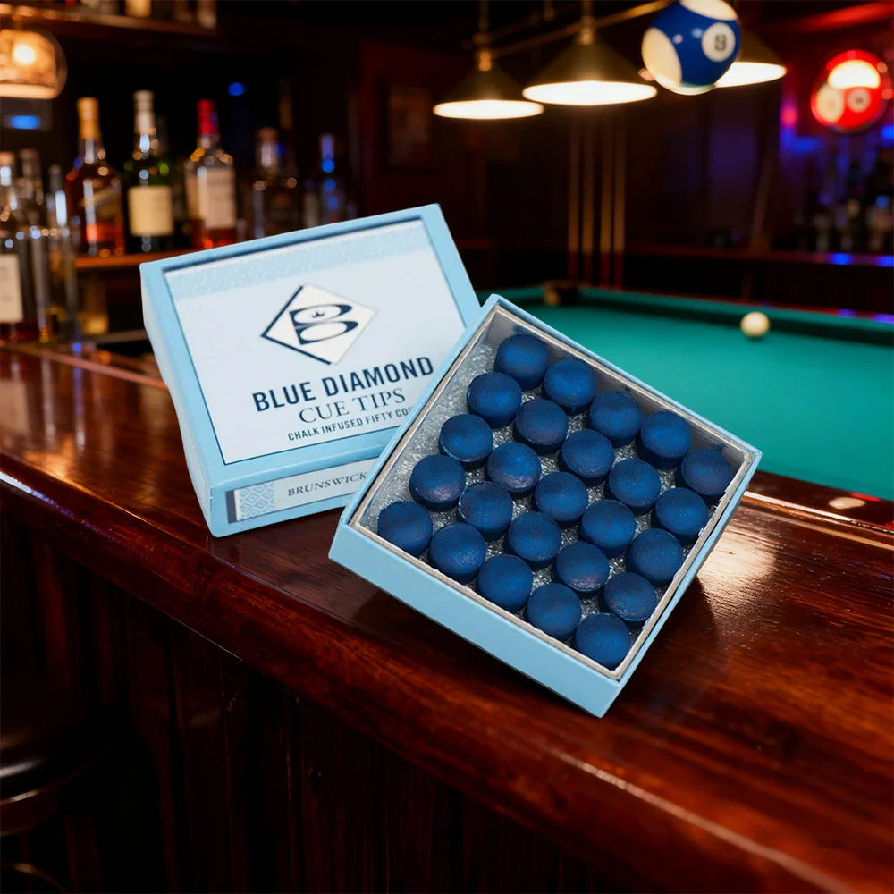 ARIX Blue Diamond 50-Pack Leather Cue Tips, 9/10/11mm Chalk-Infused Precision Performance - Image 2