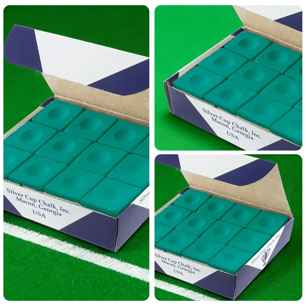 ARIX Silver Cup Chalk 12-Pack, Fine-Grain Cue Chalk for Smooth Control - Green - Image 3
