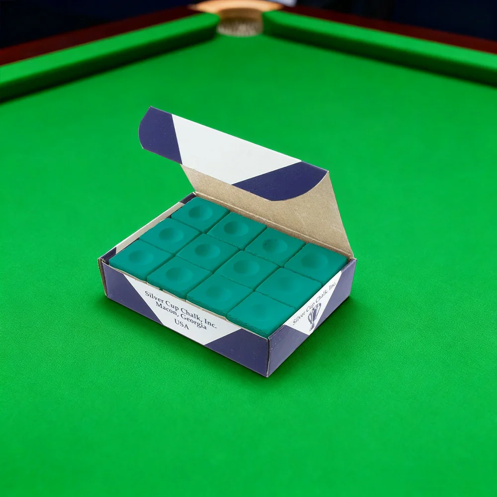 ARIX Silver Cup Chalk 12-Pack, Fine-Grain Cue Chalk for Smooth Control - Green - Image 4