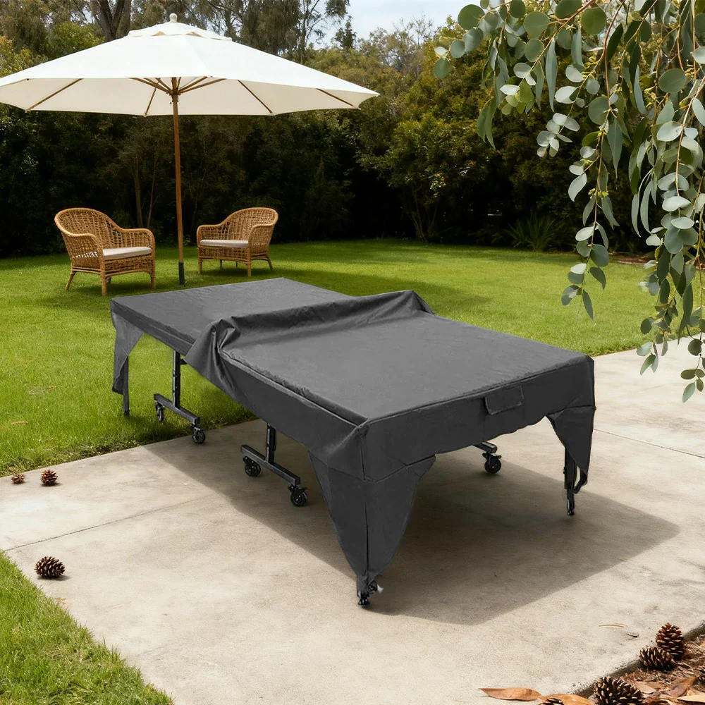 ARIX Table Tennis Table Cover - 190T / 210D / 600D Waterproof Oxford Fabric, UV-Resistant, Dustproof, and Durable Suitable for Indoor and Outdoor Use - Black - Image 4