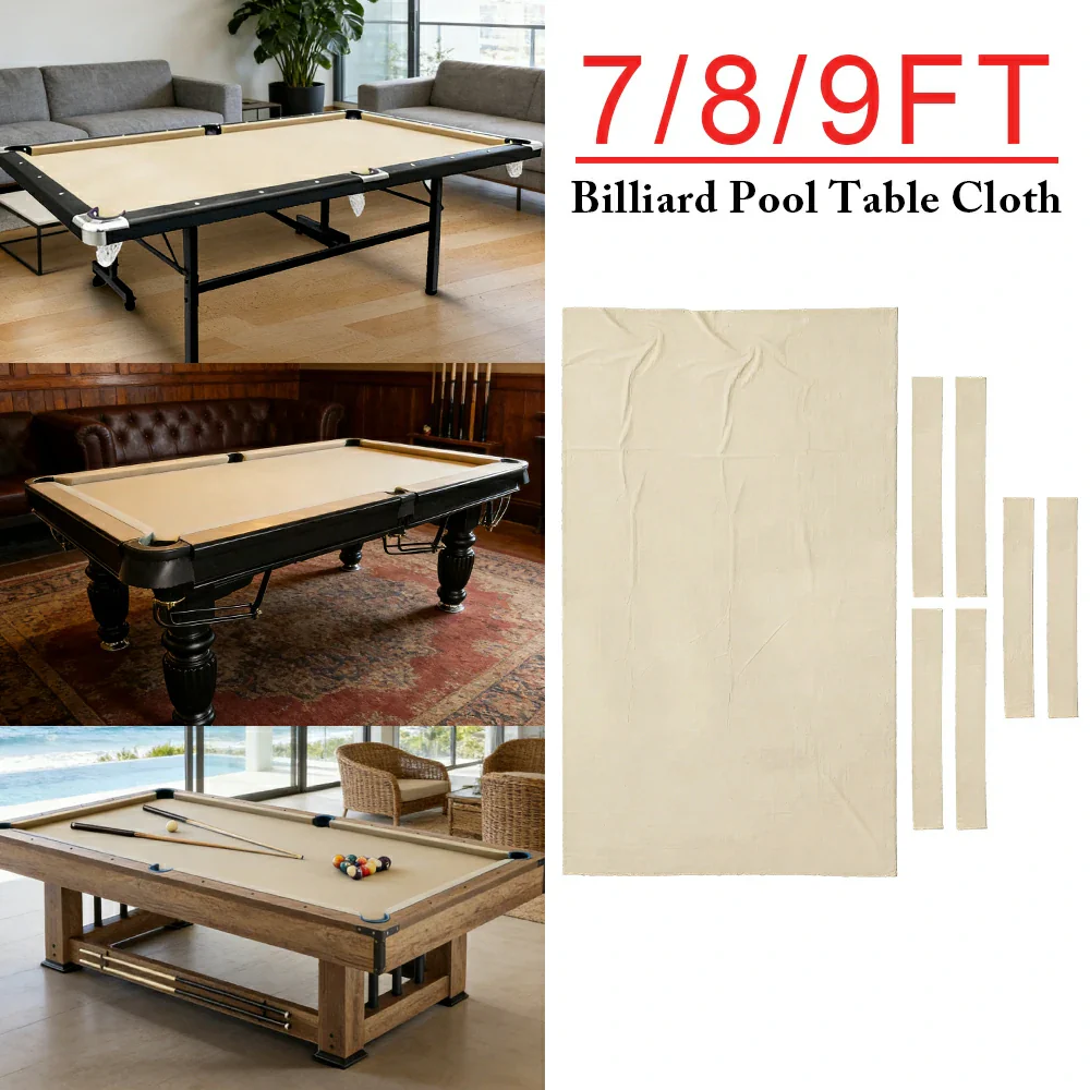 ARIX 7/8/9FT Billiard Table Cloth - High-Density Wool Blend, Anti-Pilling Durable Fabric for Smooth & Accurate Play - Beige