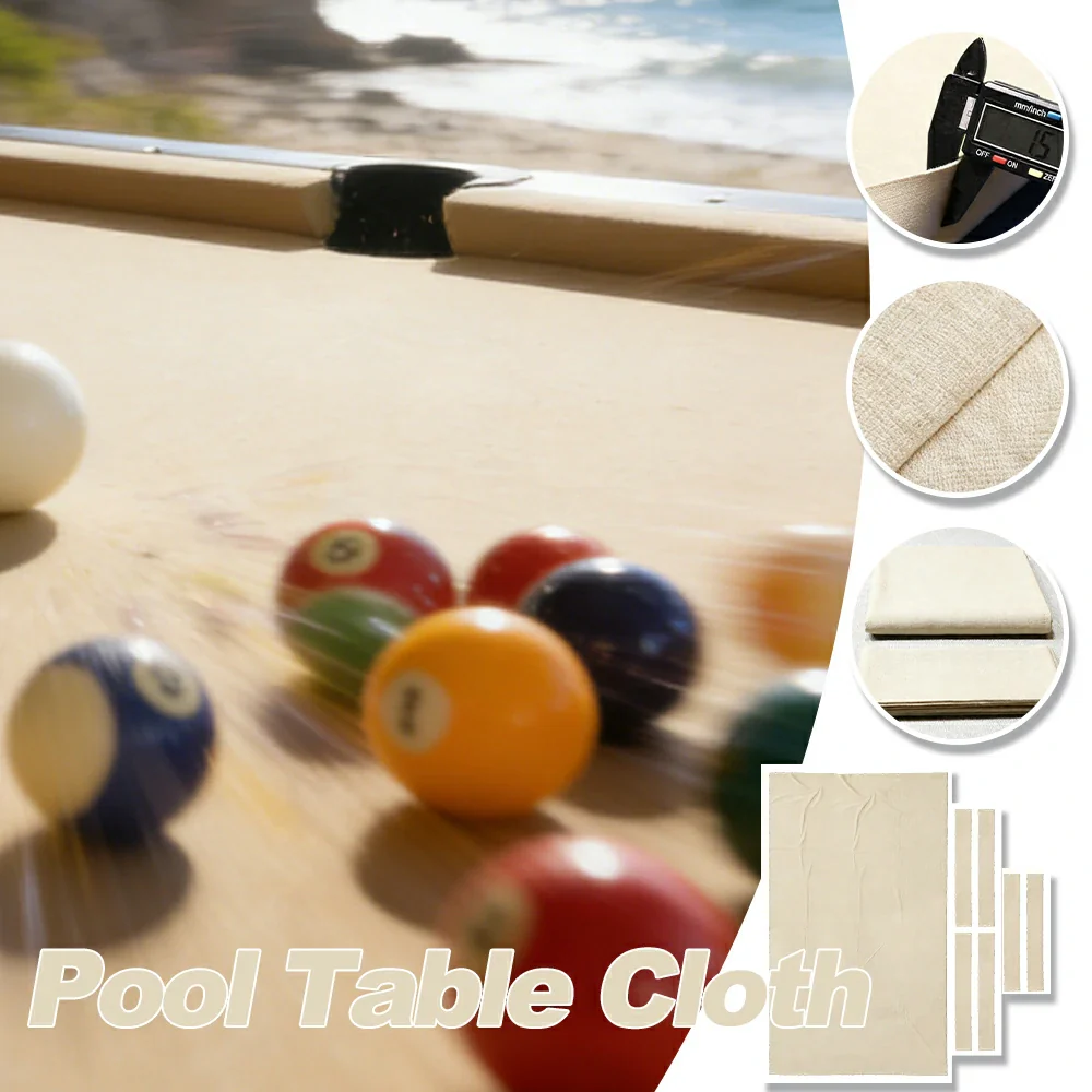ARIX 7/8/9FT Billiard Table Cloth - High-Density Wool Blend, Anti-Pilling Durable Fabric for Smooth & Accurate Play - Beige - Image 3