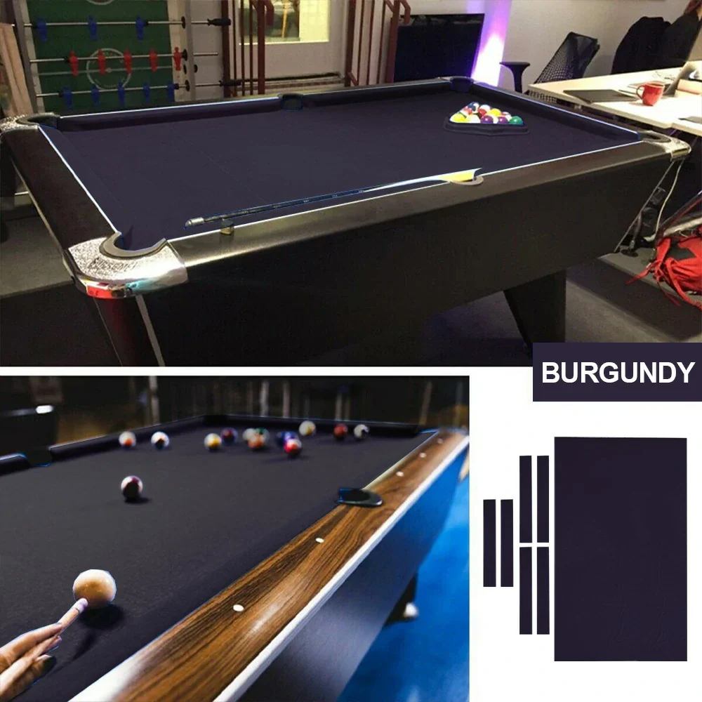 ARIX 7/8/9FT Billiard Table Cloth - High-Density Wool Blend, Anti-Pilling Durable Fabric for Smooth & Accurate Play - Burgundy - Image 4