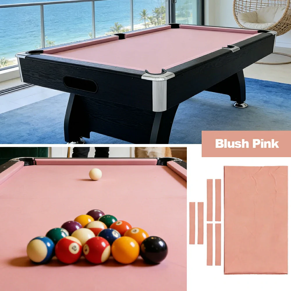 ARIX 7/8/9FT Billiard Table Cloth - High-Density Wool Blend, Anti-Pilling Durable Fabric for Smooth & Accurate Play - Blush Pink - Image 4