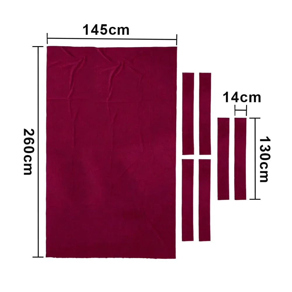 ARIX 7/8/9FT Billiard Table Cloth - High-Density Wool Blend, Anti-Pilling Durable Fabric for Smooth & Accurate Play - Dark Red - Image 7