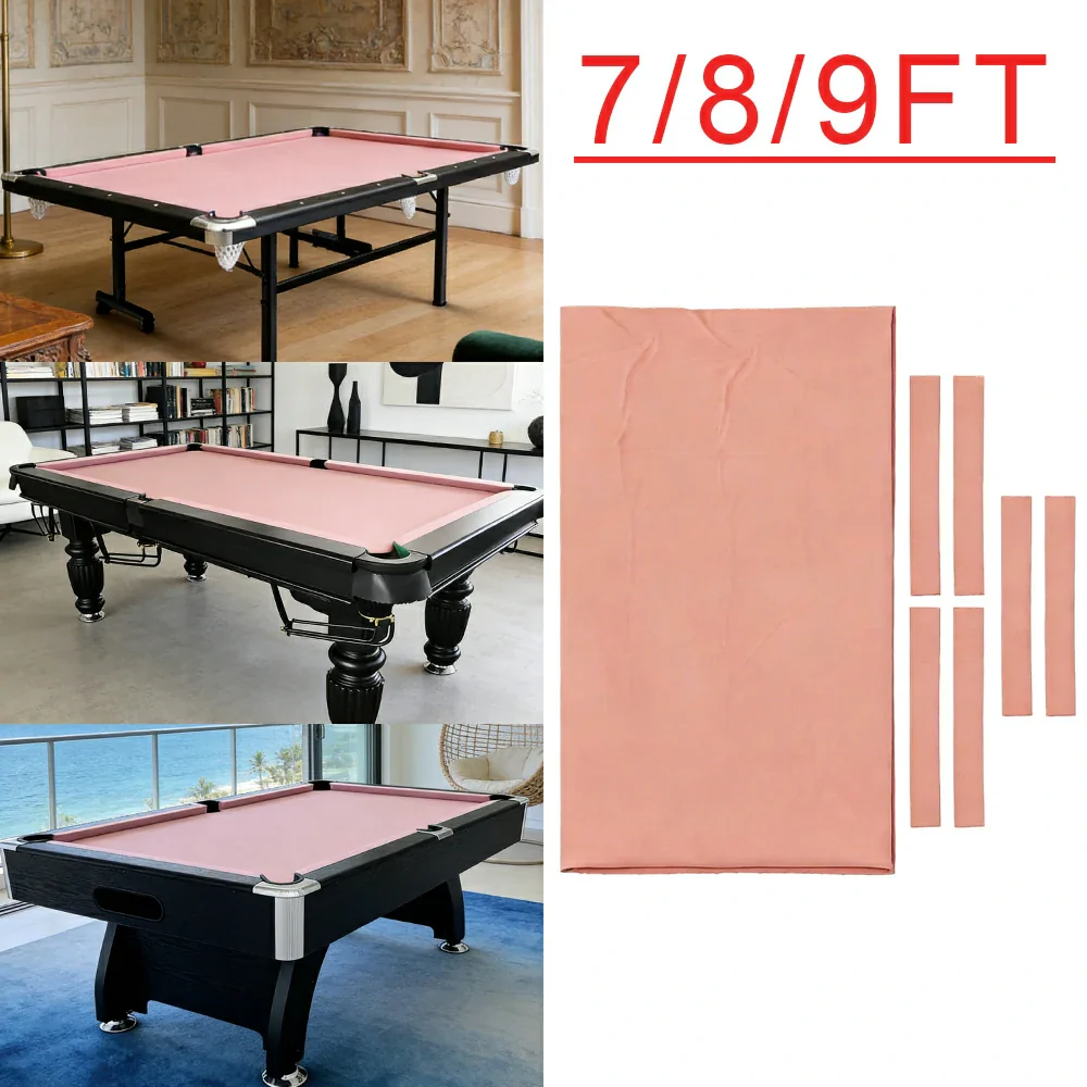 ARIX 7/8/9FT Billiard Table Cloth - High-Density Wool Blend, Anti-Pilling Durable Fabric for Smooth & Accurate Play - Dusty Pink