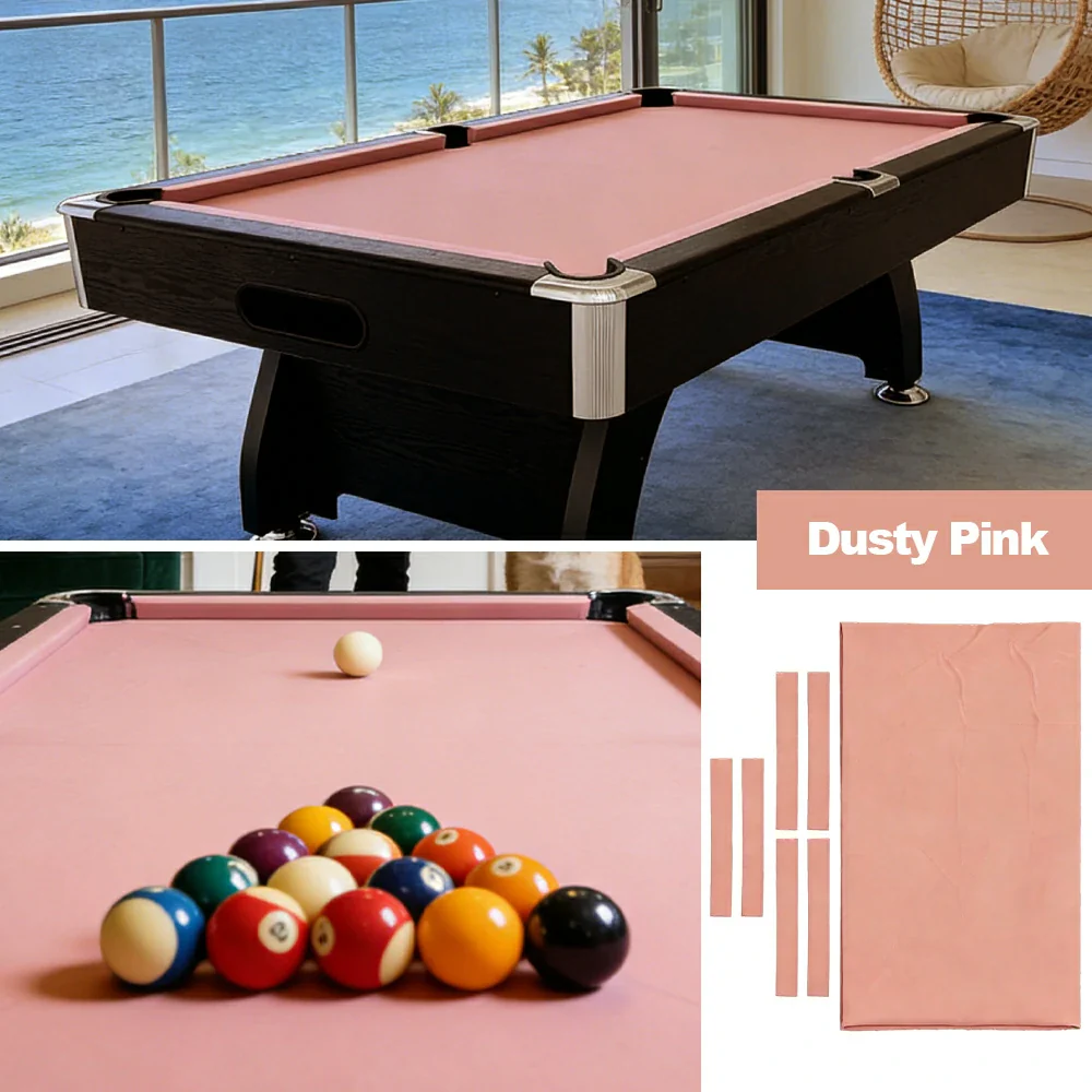 ARIX 7/8/9FT Billiard Table Cloth - High-Density Wool Blend, Anti-Pilling Durable Fabric for Smooth & Accurate Play - Dusty Pink - Image 4
