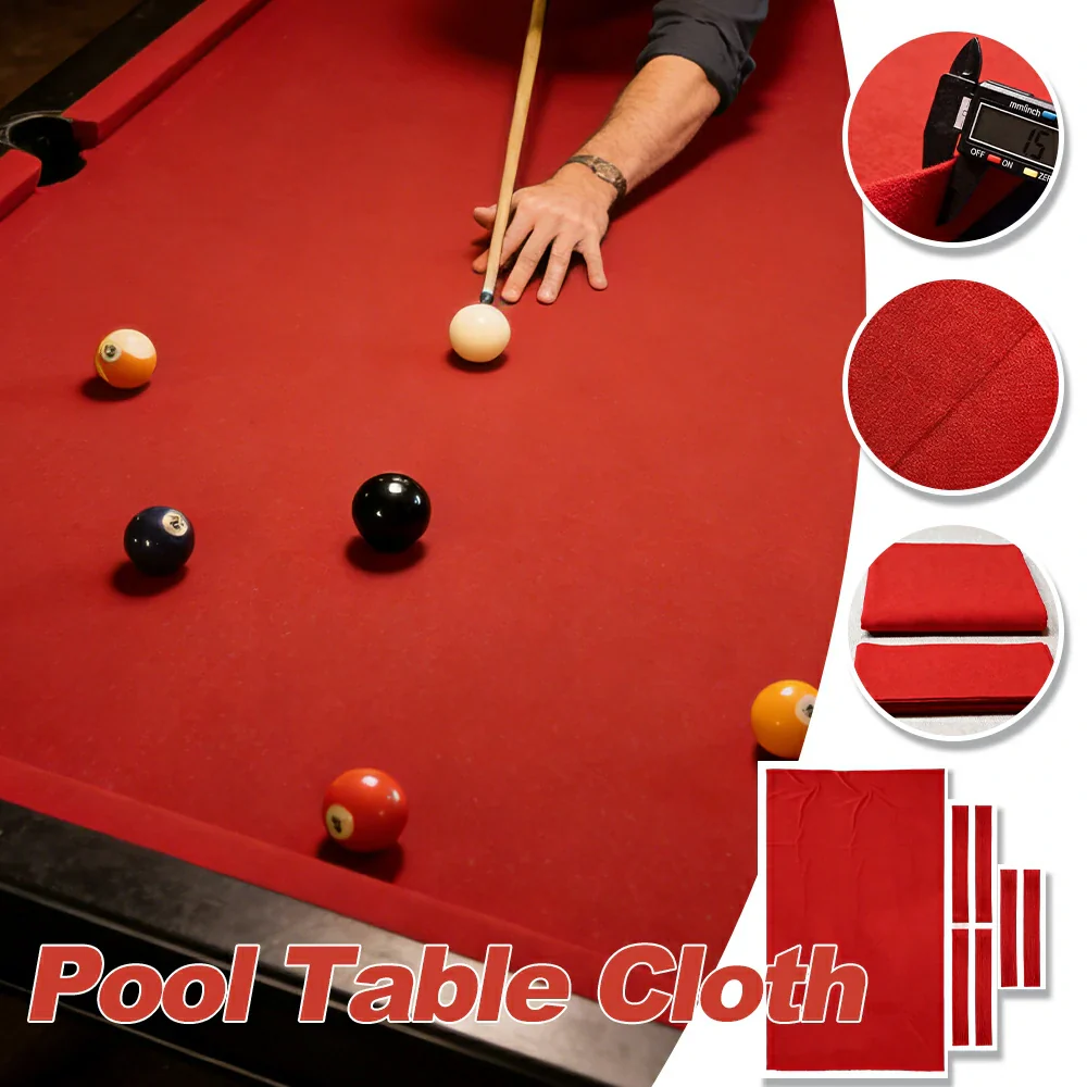 ARIX 7/8/9FT Billiard Table Cloth - High-Density Wool Blend, Anti-Pilling Durable Fabric for Smooth & Accurate Play - Flame Red - Image 3