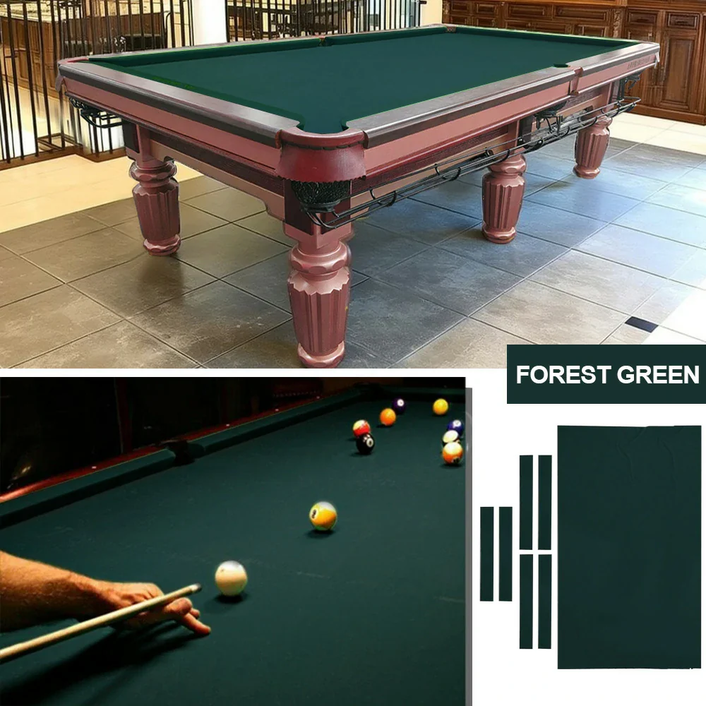 ARIX 7/8/9FT Billiard Table Cloth - High-Density Wool Blend, Anti-Pilling Durable Fabric for Smooth & Accurate Play - Forest Green - Image 4