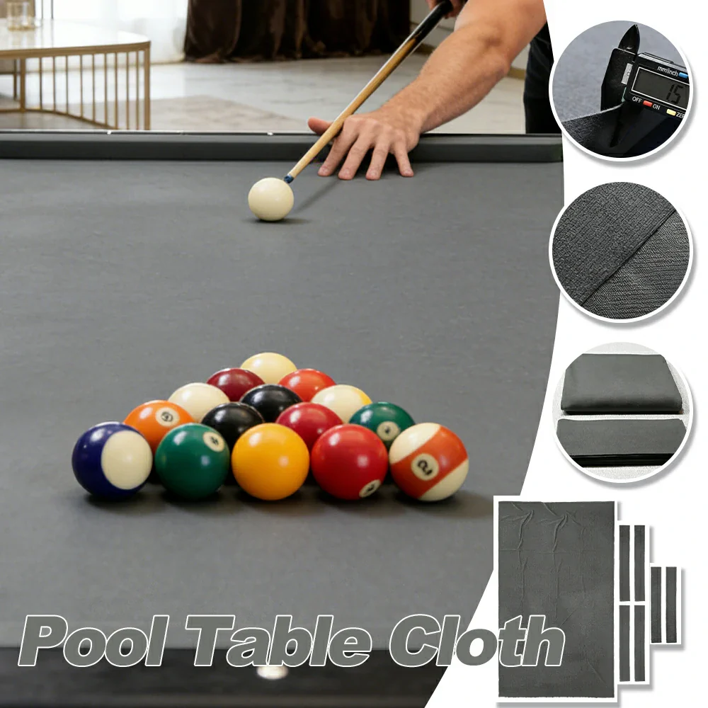 ARIX 7/8/9FT Billiard Table Cloth - High-Density Wool Blend, Anti-Pilling Durable Fabric for Smooth & Accurate Play - Heavy Medium Grey - Image 3