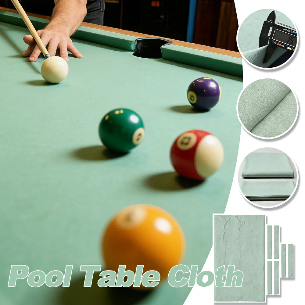 ARIX 7/8/9FT Billiard Table Cloth - High-Density Wool Blend, Anti-Pilling Durable Fabric for Smooth & Accurate Play - Jade Green - Image 3