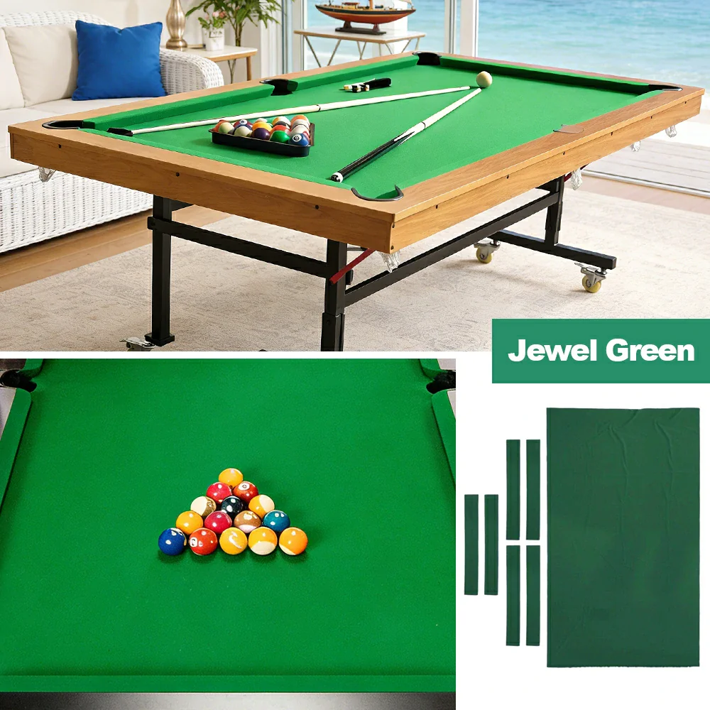 ARIX 7/8/9FT Billiard Table Cloth - High-Density Wool Blend, Anti-Pilling Durable Fabric for Smooth & Accurate Play - Jewel Green - Image 4