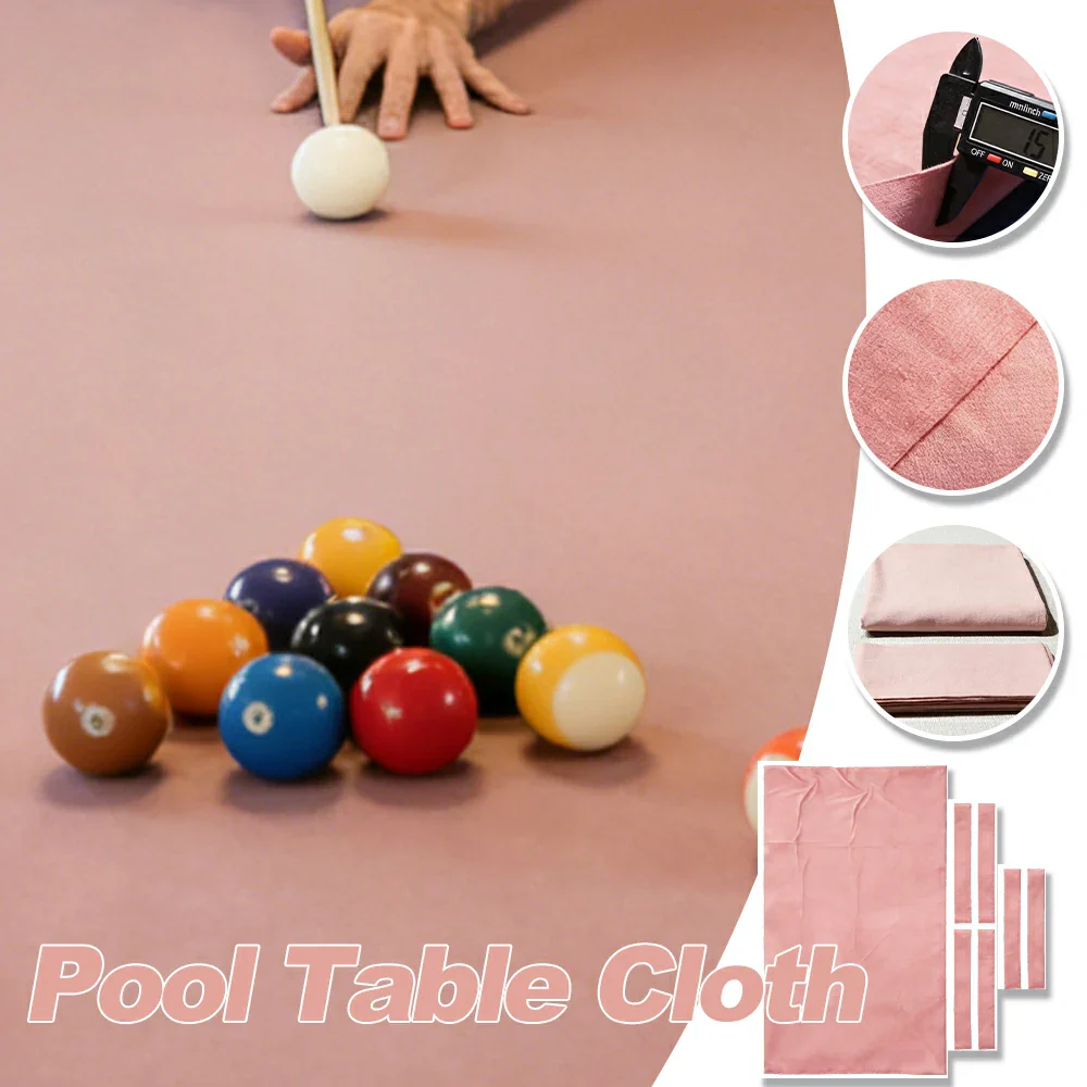 ARIX 7/8/9FT Billiard Table Cloth - High-Density Wool Blend, Anti-Pilling Durable Fabric for Smooth & Accurate Play - Light Pink - Image 3