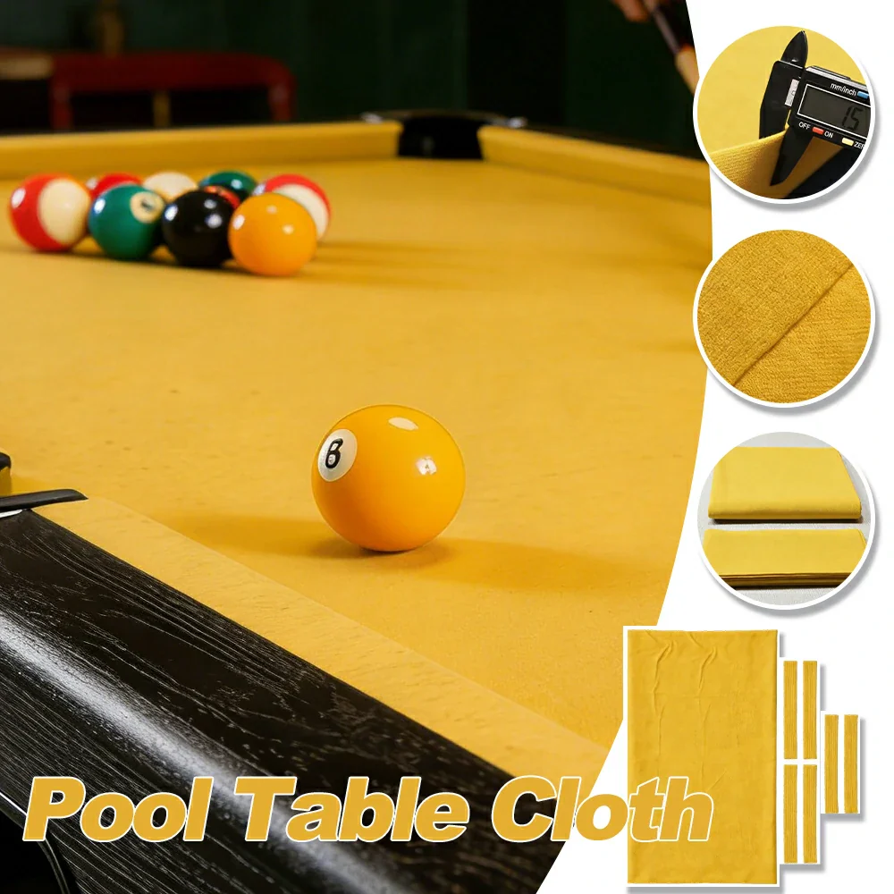 ARIX 7/8/9FT Billiard Table Cloth - High-Density Wool Blend, Anti-Pilling Durable Fabric for Smooth & Accurate Play - Mustard Gold - Image 3