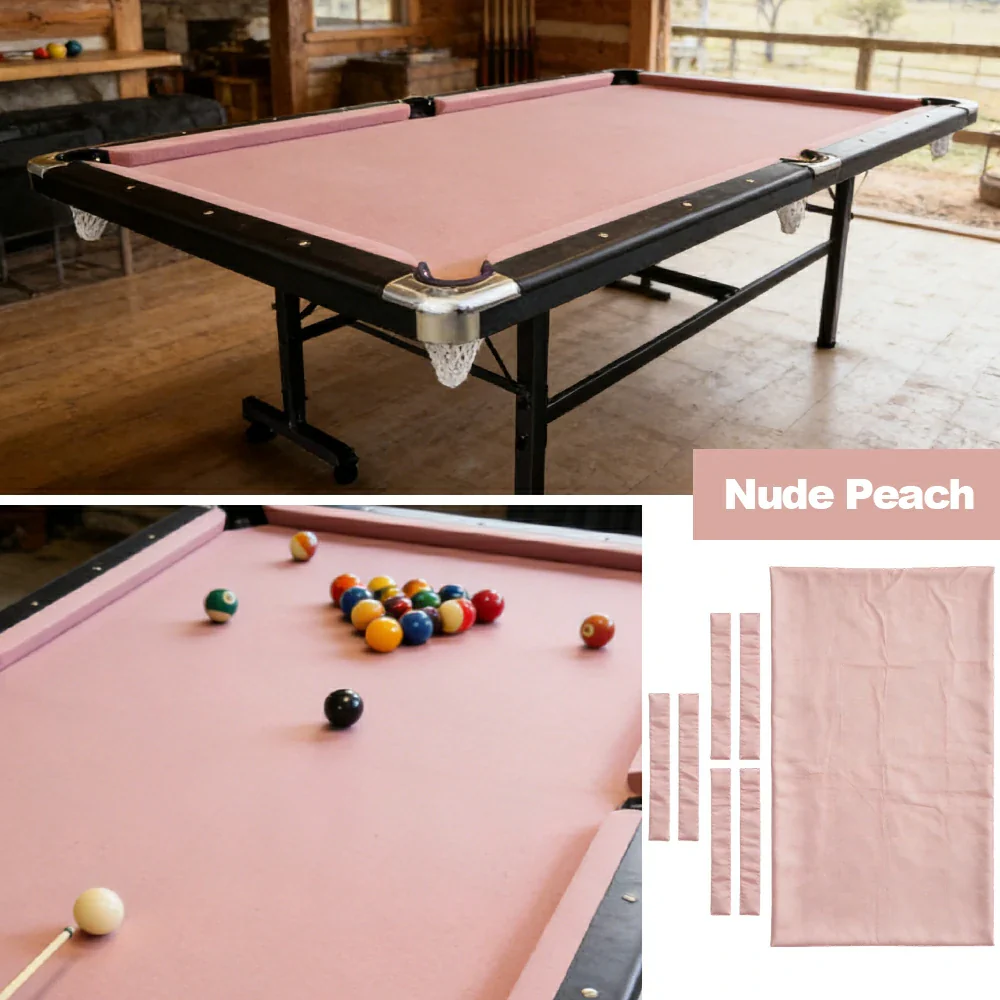 ARIX 7/8/9FT Billiard Table Cloth - High-Density Wool Blend, Anti-Pilling Durable Fabric for Smooth & Accurate Play - Nude Peach - Image 4