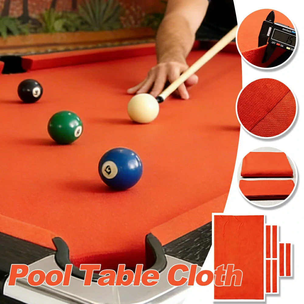 ARIX 7/8/9FT Billiard Table Cloth - High-Density Wool Blend, Anti-Pilling Durable Fabric for Smooth & Accurate Play - Orange Red - Image 3