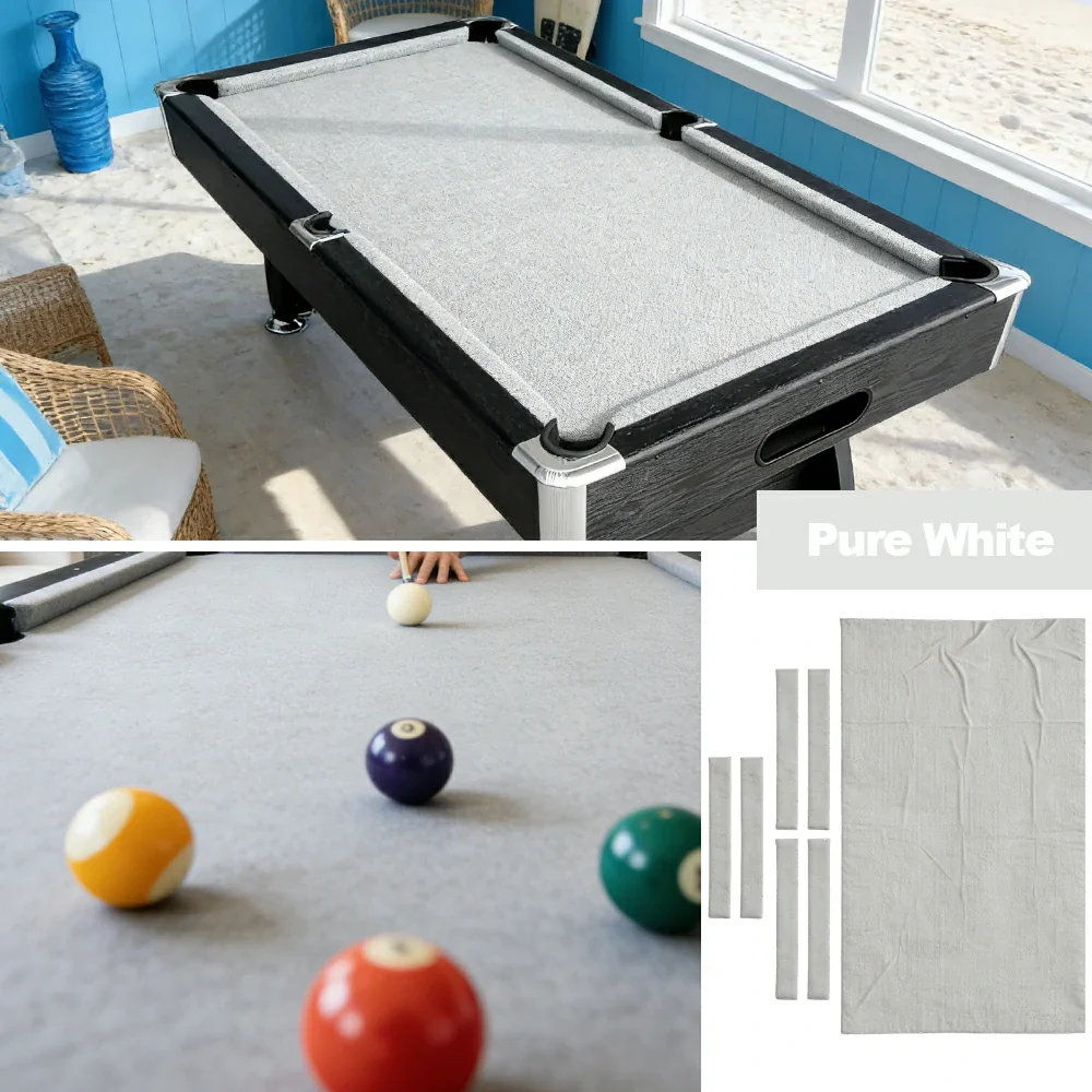 ARIX 7/8/9FT Billiard Table Cloth - High-Density Wool Blend, Anti-Pilling Durable Fabric for Smooth & Accurate Play - Pure White - Image 4