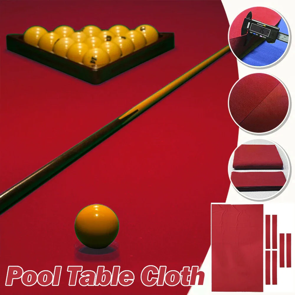 ARIX 7/8/9FT Billiard Table Cloth - High-Density Wool Blend, Anti-Pilling Durable Fabric for Smooth & Accurate Play - Red - Image 3
