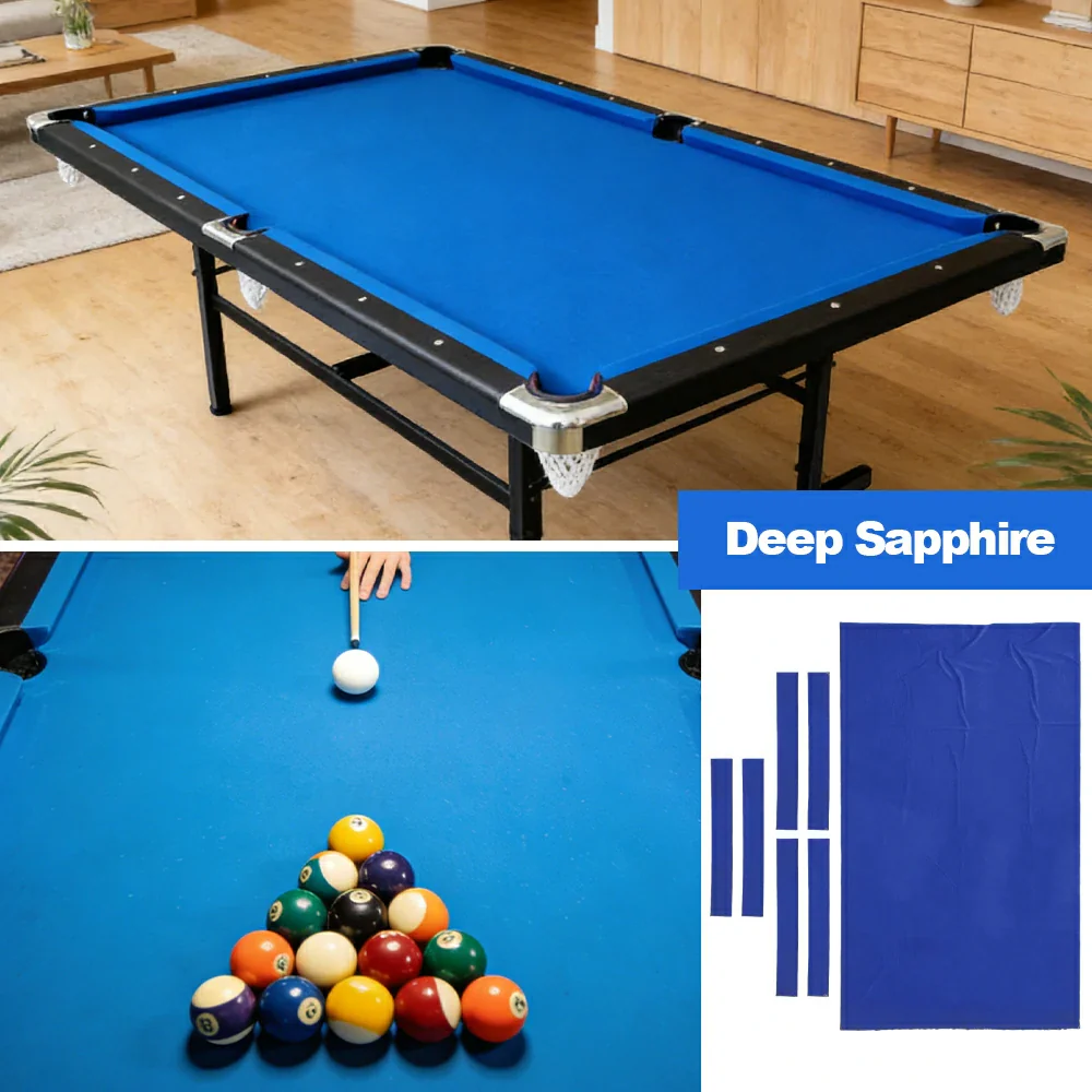 ARIX 7/8/9FT Billiard Table Cloth - High-Density Wool Blend, Anti-Pilling Durable Fabric for Smooth & Accurate Play - Deep Sapphire - Image 4