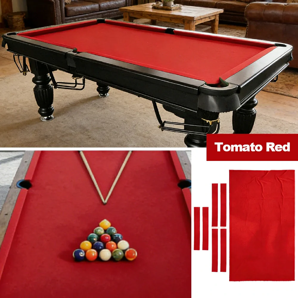 ARIX 7/8/9FT Billiard Table Cloth - High-Density Wool Blend, Anti-Pilling Durable Fabric for Smooth & Accurate Play - Tomato Red - Image 4