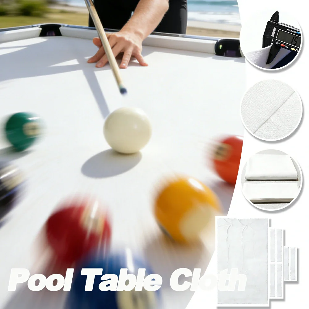 ARIX 7/8/9FT Billiard Table Cloth - High-Density Wool Blend, Anti-Pilling Durable Fabric for Smooth & Accurate Play - White - Image 3