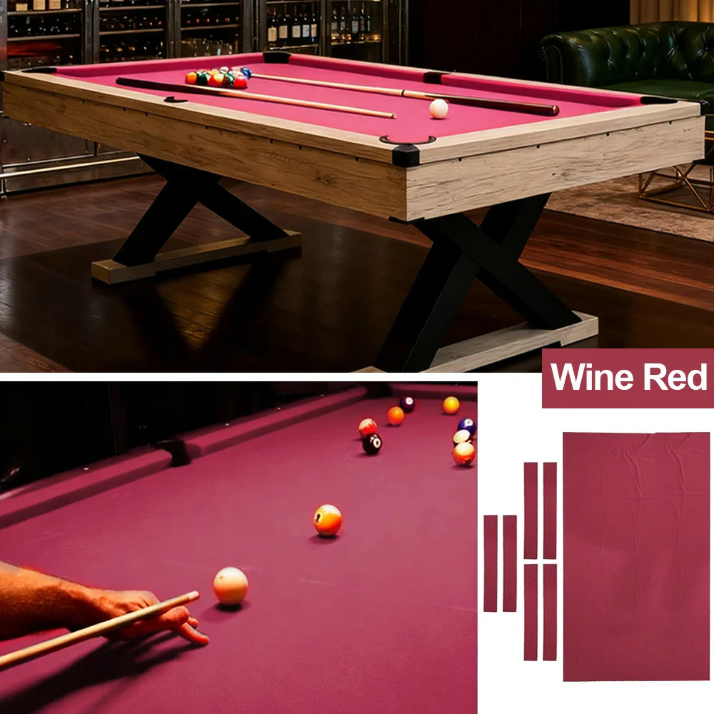 ARIX 7/8/9FT Billiard Table Cloth - High-Density Wool Blend, Anti-Pilling Durable Fabric for Smooth & Accurate Play - Wine - Image 4